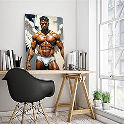 HMLZSJ Nude Muscle Male Torso Portrait Art Gay
