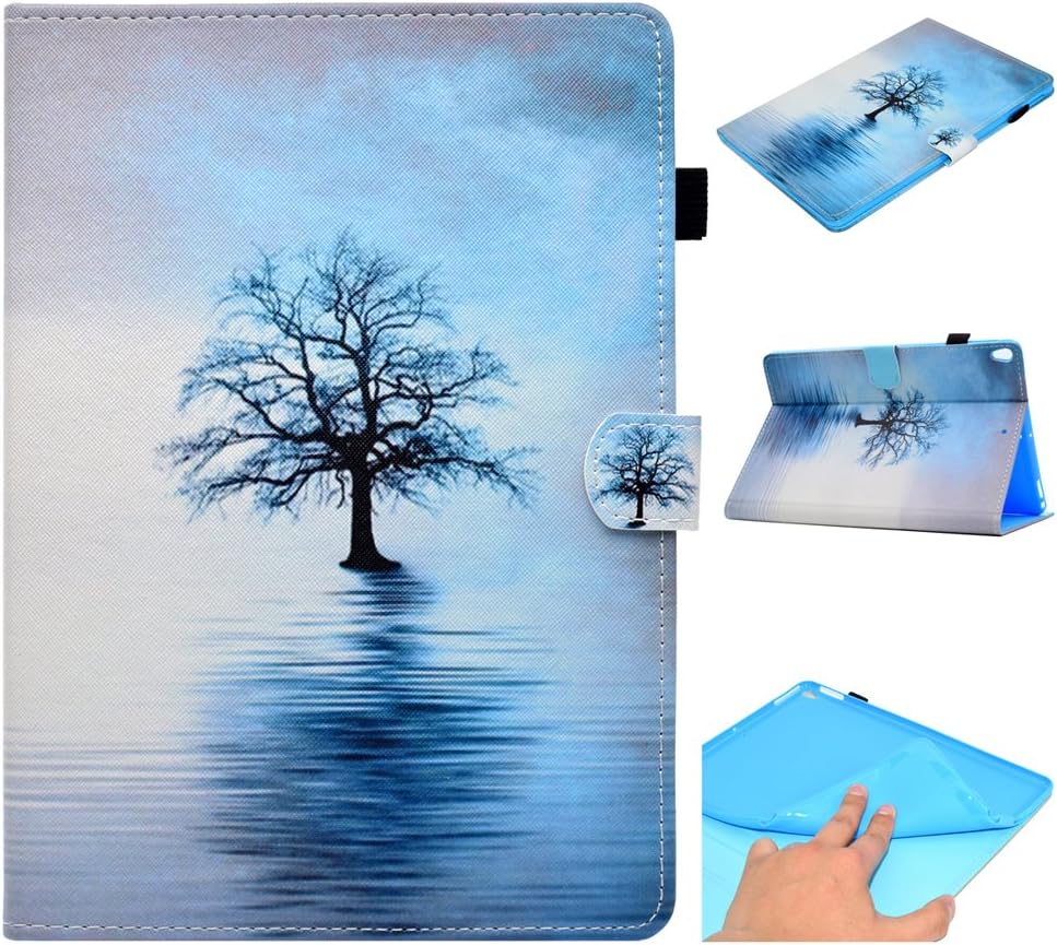 LMAZWUFULM Case for Apple iPad Pro 2017 (10,5 Inch) PU Magnetic Leather Cover Old Trees in the Water Pattern Sleep/Wake Function Stent function Holster Flip Cover for Apple iPad Pro 2017 Tablet PC