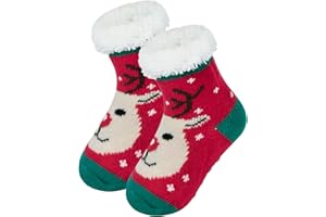 Century Star Toddler Girls Boys Christmas Socks with Grips Cotton kids Slipper Socks Baby Winter Non Slip Fuzzy Sock