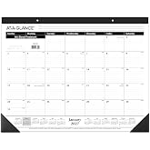 AT-A-GLANCE 2027 Desk Pad Calendar, Monthly Desk Wall Planner, 21.75" x 17", Ruled Blocks (SK240027), White