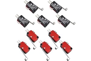 RuoFeng Micro Limit Switch Long Hinge Roller Lever Arm Momentary SPDT Snap Action Cherry Switch LOT for Arduino V-156-1C25 Pack of 10