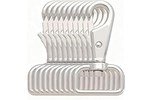 BIKICOCO 1'' Swivel Trigger Tilt & Bump Thumb Knob Bolt Snap Hook Lobster Clasp for Dog Leash Collar, Webbing, Silver - Pack of 10