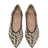 Semwiss Women's Ballet Flats Comfortable Casual Dressy Shoes,Work Flats Office Shoes Pointed Toe Leopard Flats.
