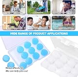 SenZee 12 Pairs Silicone Ear Plugs Sleep Noise Canceling 27dB Blue White view 7