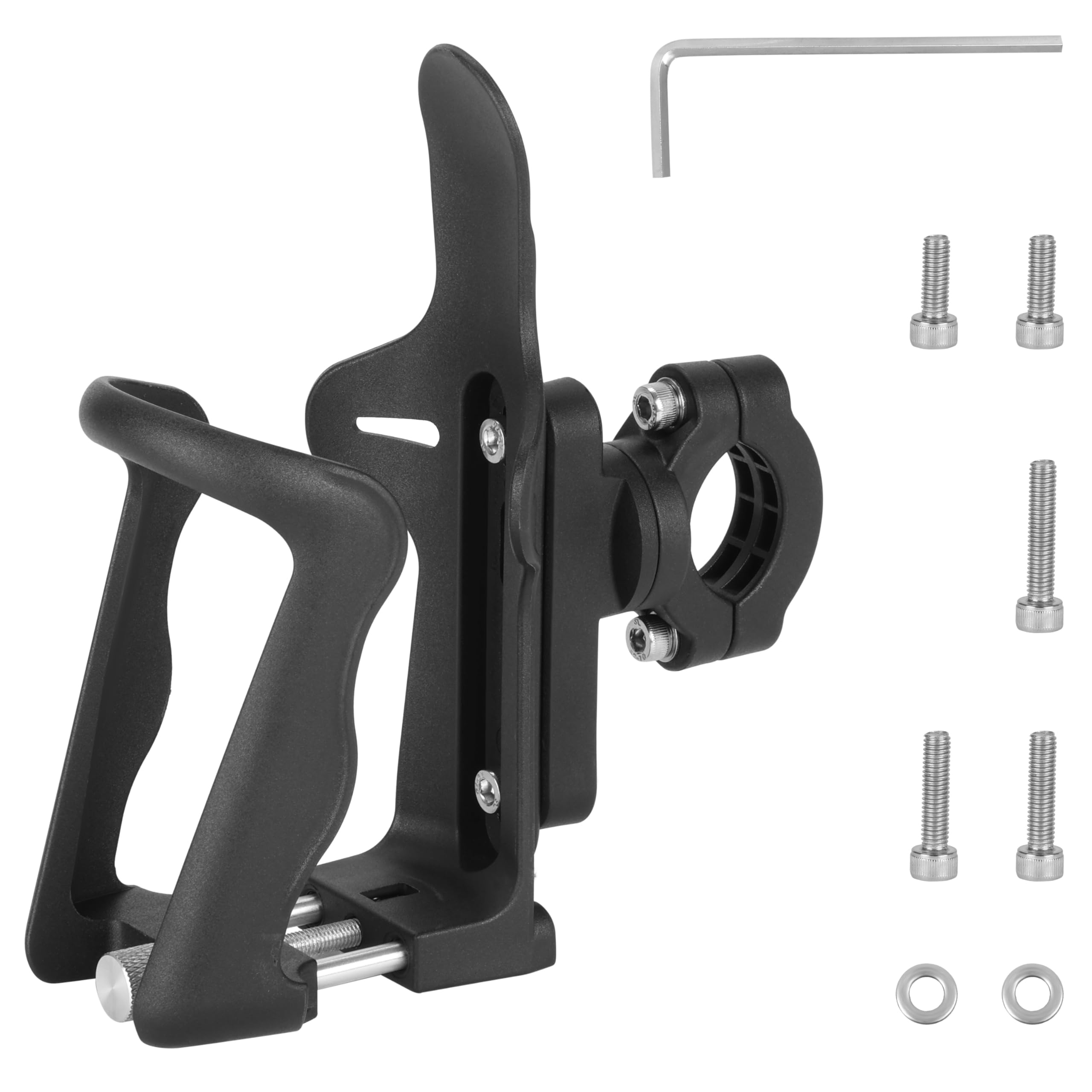 Belle Vous Adjustable Bike Water Bottle Cage - 360 Degree Rotation Bicycle Drink Cup Holder - Cycling Bottle Holder for Road/Mountain Bike