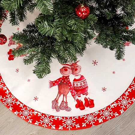 Immagini Natalizie Renne.Gonna Per Albero Di Natale 120 Cm Tappetino Per Albero Di Natale Per Decorazioni Natalizie Renne Amazon It Casa E Cucina