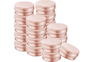 BALLHULL 4 oz Aluminum Tin Jar with Screw Cap Refillable Container for Cosmetic, Lip Balm, Cream, Rose Gold 20 Pcs.