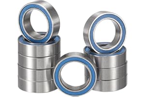 HiPicco MR128-2RS Deep Groove Ball Bearings, ID 8mm x OD 12mm x Width 3.5mm Miniature Bearings, Double Rubber Sealed Ball Bea