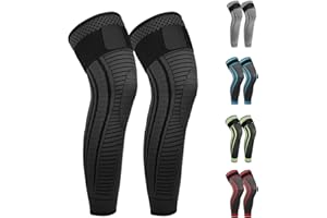 Ruilaibao Full Leg Compression Sleeves 2 Pack anti Sliping Ventilation Long Knee Support with Wraps for Men and Women Long Kn