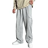 RoseSeek Boy's Wide Leg Sweatpants Athletic Baggy Pants Thermal Long Cargo Pants Joggers Trousers