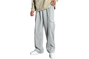 RoseSeek Boy's Wide Leg Sweatpants Athletic Baggy Pants Thermal Long Cargo Pants Joggers Trousers
