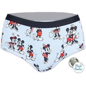 Disney Mickey and Minnie MeUndies Underwear for Women - Apparel Bundle Cheeky Brief Panties for Teens, Women & Button