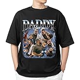 NAZENTI Custom Bootleg Dad Bootleg Rap Tee, Personalized T-Shirts with Picture for Father’s Day, Christmas, Birthday
