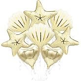 8PCS Starfish & Seashell Balloons for Under The Sea Party Decorations | Mermaid Birthday Decorations, Beach Party Decorations, Ocean Theme Party Supplies, Coastal Party Decor, Baby Shower Decor