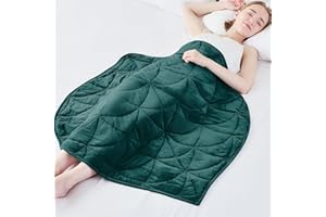 Pawque Weighted Lap Blanket 7lbs, Cozy Soft Small Portable Weighted Blankets for Adults, Weighted Lap Pad for Relaxation, Sleeping, Travel, All-Season Use & Machine Washable, Forest Green, 40" x 52"
