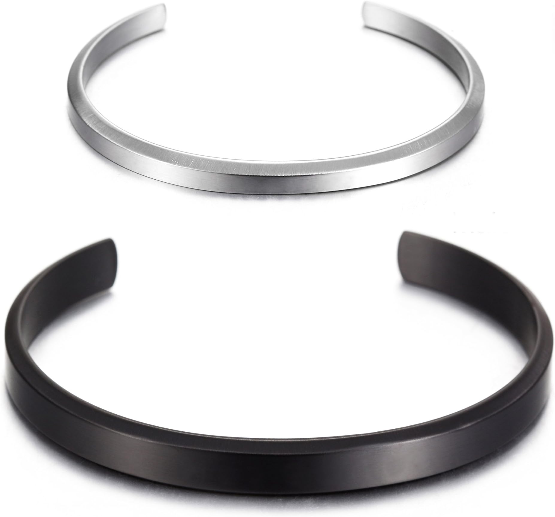 His and Hers Couple Bracelet Stainless Steel Adjustable Cuff Bracelet for Women Men