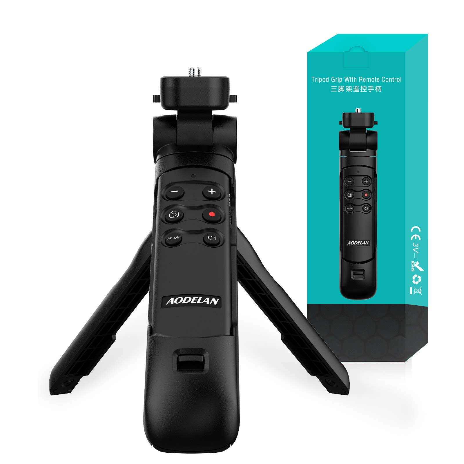 AODELAN Camera Wireless Remote Control Mini Tripod Shooting Grip Handheld Grip Tripod for Sony ZV-E10 ZV-1 A7SM3 A7C A7RIV Alpha 9 7R IV 7R III 7 III 6600 6100 9 II RX0 II RX100 M7