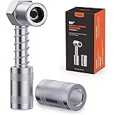 TRILINK 90 Degree Grease Gun Coupler Adapter - Right Angle Grease Gun Fittings for Tight Spaces, High-Pressure Grease Gun Noz