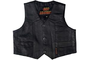 Hot Leathers Black Youth Classic Biker Vest