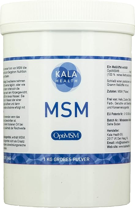 Kala Health - OptiMSM® (Methylsulfonylmethan) grobes Pulver ('Coarse Flakes') 1000g, reines MSM Pulver, Nahrungsergänzungsmit
