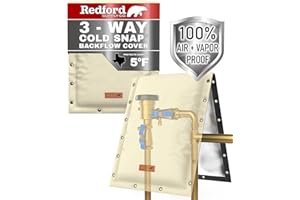 Redford Supply Co. Cold Snap (5°F), Backflow Preventer Cover, Backflow Cover, 3-Way Custom, 20" W x 26" H, Sprinkler Valve Cover, Sprinkler Covers for Outside, Well Pump Cover (Beige)