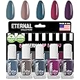 Eternal Blue Nail Polish Set for Women (DARK ELEGANT) - Brown Nail Polish Set for Girls - Pink Nail Polish Quick Dry & Long Lasting for Home DIY Manicure & Pedicure - Made in USA, 13.5mL (Set of 5)