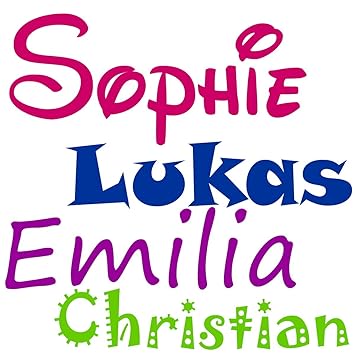 Wandschnörkel® Kindernamen Wunsch Namen Wunschnamen Wand Spruch Wandtattoo Türaufkleber Türschild Kinderzimmer Baby