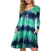 ZENNILO Plus Size Casual T Shirt Dresses for Women Flowy Swing Tunic Dress Pockets