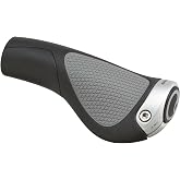 Ergon GP1 Mountain Bike Grips, Black/Gray, Rubber