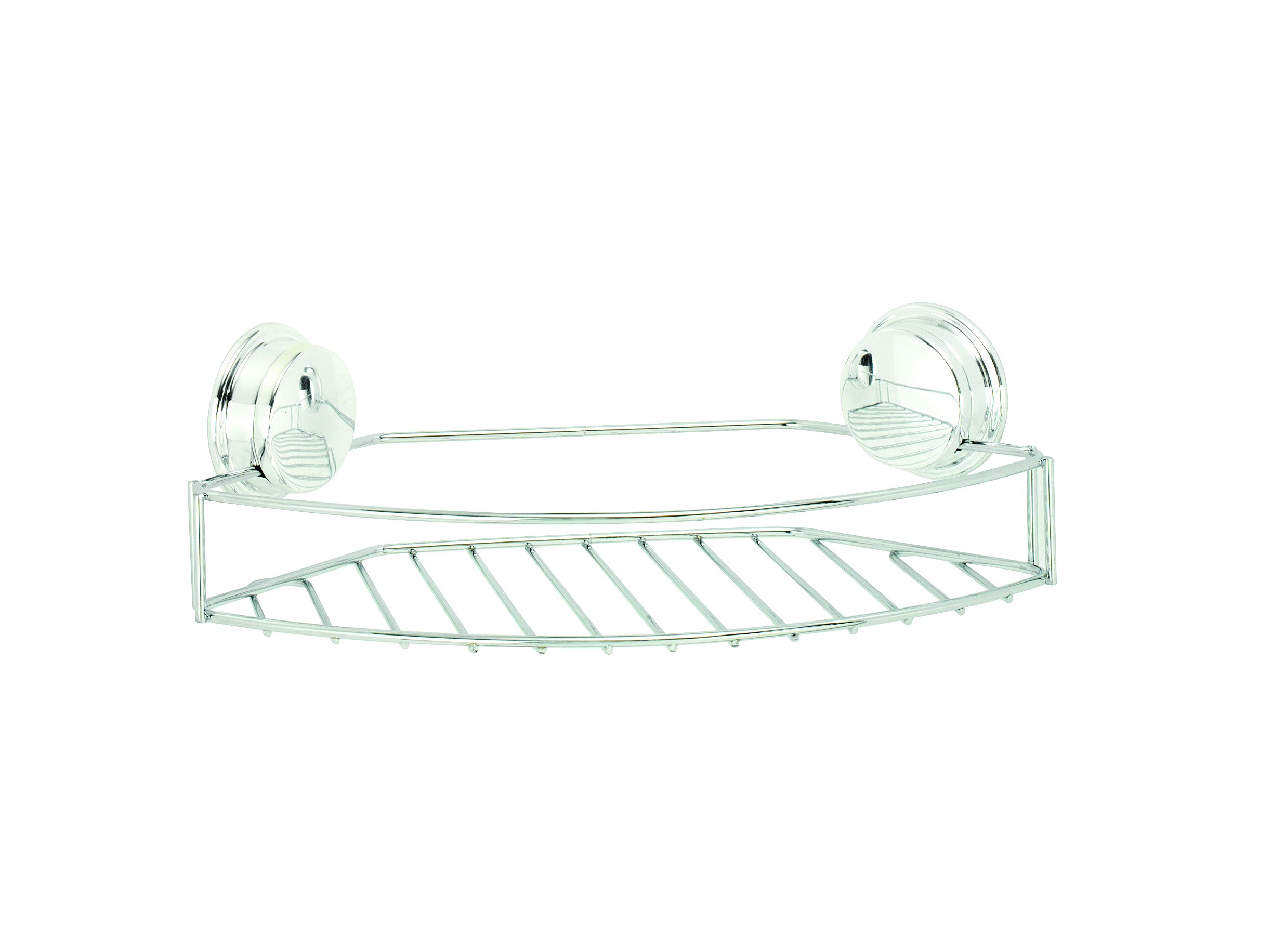 Croydex Chrome Plated Mild Steel Rust Free Stick 'N' Lock Plus Small Storage Basket, Silver