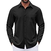 COOFANDY Men's Long Sleeve Button Down Denim Dress Shirt