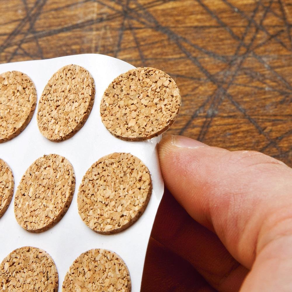 Photo 1 of Self-Adhesive Cork Dots (50) - Durable & Versatile Cork Adhesive for Homemade Projects & More - Scratch Resistant Self Stick Cork Pads - Lightweight Non Slip Adhesive Pads for Clamps, Chairs & More