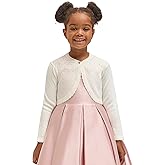 Lilax Little Girls' Knit Long Sleeve One Button Closure Bolero Shrug