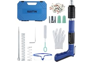 ALATIN Nail Gun Kit, 5-Speed Adjustable Manual Steel Nail Gun, Portable Wall Fastening Tool with 120pcs Nails, Ideal for Woodworking, Home Repairs & DIY Projects(Blue)