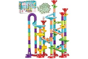 ailixinda 142 PCS Marble Run Premium Set,STEM Educational Building Block Toy,Marble Track Race Set with 30 Glass Marbles for Boys & Girls,Marble Maze Game Construction Building Blocks Toys for Kids