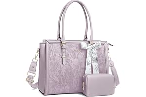 MOSISO Laptop Bag for Women, 15.6-16 inch PU Leather Tote Bag Compatible with MacBook, HP, Dell, Asus Notebook, Front Embosse