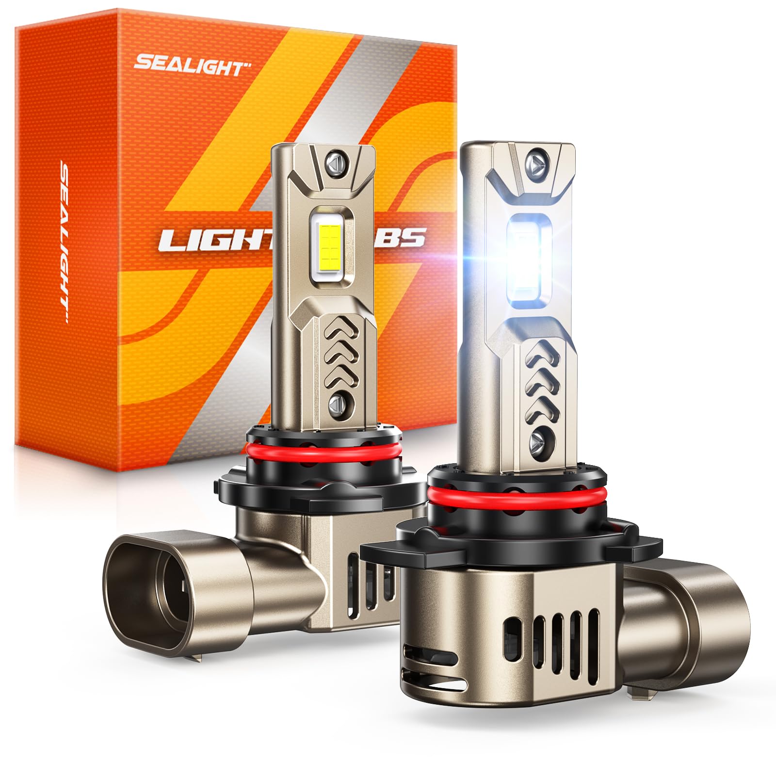 Photo 1 of SEALIGHT L2S 9012 LED Light Bulbs, 10X Super Brighter 6500K Cool White 9012 HIR2 LED Headlight Bulb with Fan, 1:1 Halogen Mini Size, Plug N Play, Pack of 2