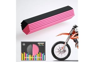 SOPINEKO 72Pcs Spoke Skins Covers Spoke Wraps Wheel Decoration for Motorcycle Bicycle Dirt Bike Wheelchair(Black & Pink)