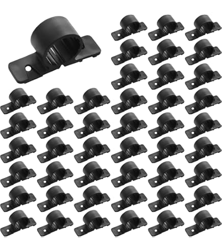 50-Pack PVC Pipe Clips – 3/4 Inch (20mm) U-Hook Clamps, PEX Tube Hose Hangers, Plastic Pipe Holders With Screw Mount
