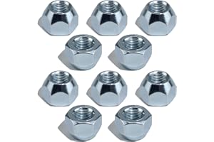 GREPSPUD 10pcs 1/2''-20 Trailer Lug Nuts, Wheel 509 Lug Nut Hub Tire Nuts Open End Acorn Nut for Dexter EZ Lube Trailer Camper RV 1/2" Studs, Zinc Plated