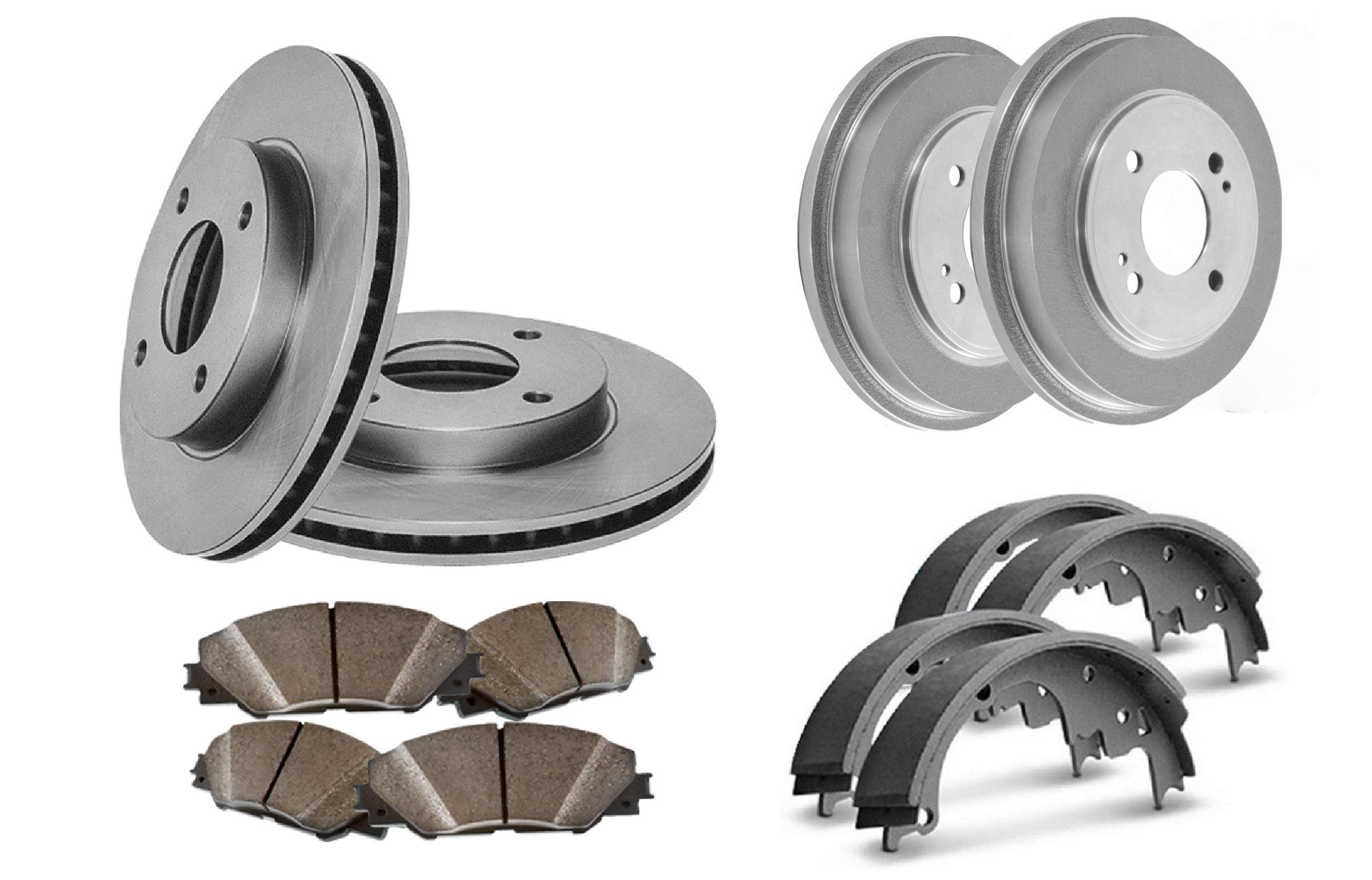 Front Rotors /& Semi Met Pads Wolverine Shims /& Rear ...