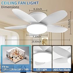 Yoobao Modern Ceiling Fans with Lights and
