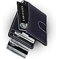 Kings Loot Money Clip Slim Minimalist Wallet for Men | RFID Blocking Leather Design with Money Clip | Front Pocket Bifold Holds 12 Cards | Stylish & Compact Wallets (Blue)