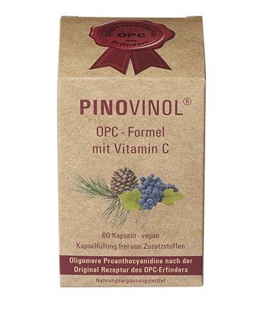 6 x Pinovinol - OPC Formel mit Vitamin C | Nahrungsergänzungsmittel | Superfood | Vegan | Aus Pinienrinden- und Traubenkernex