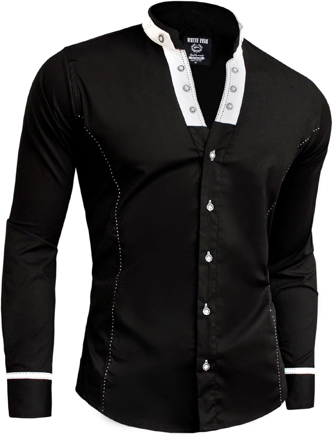slim band collar shirt