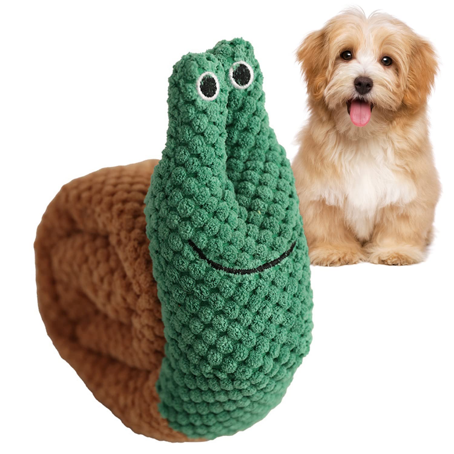 NINVVS 1pcs Sounding Snail Toy, Squeaky Dog Toy, Dog Chew Toy, Puppy Teething Toy, For Pet Training, Boredom Relief (Green)
