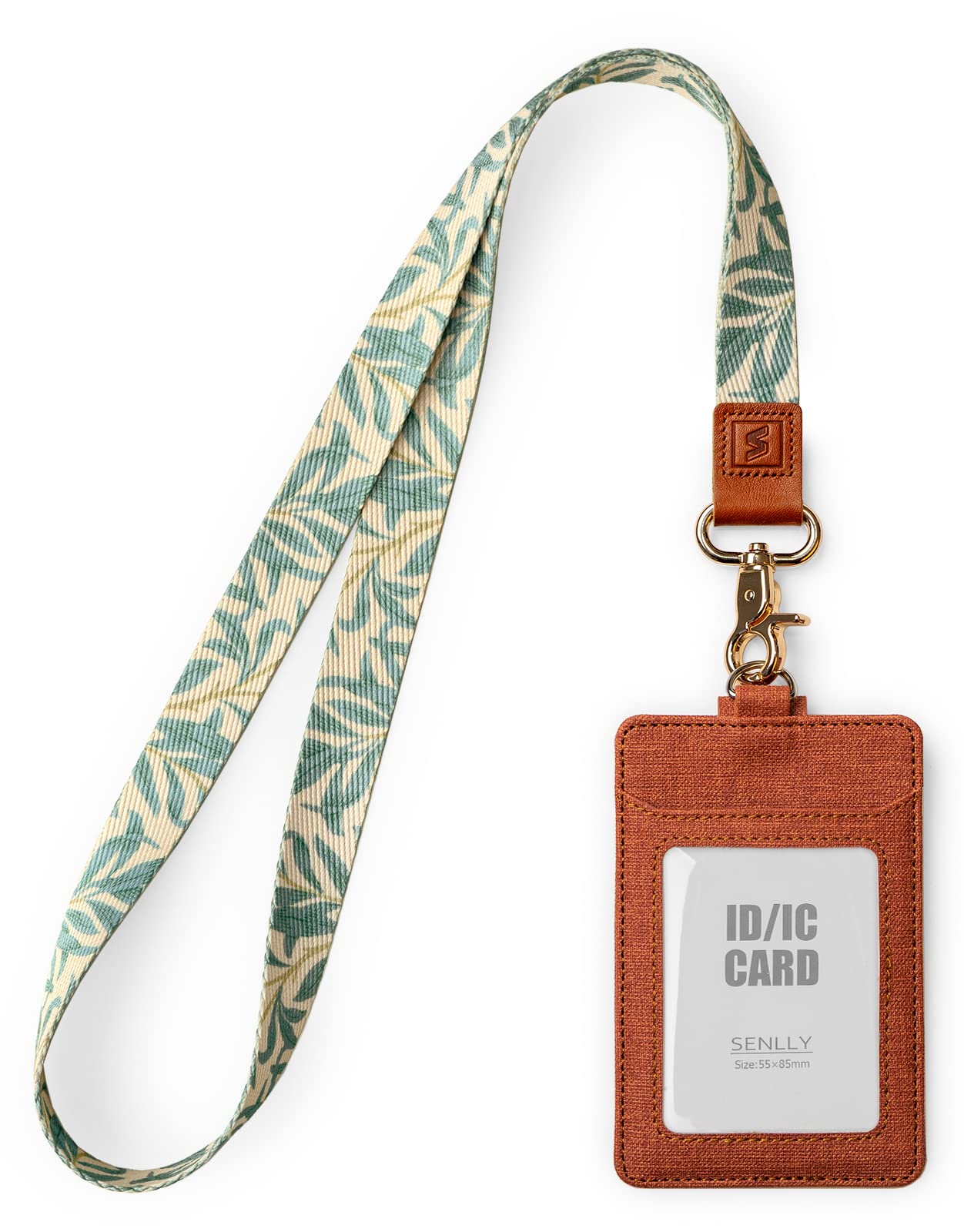 SENLLY ID Card Holder with Cute Lanyard, Vertical ID Card Holder, Card Badge Holder with Double-Sided Card Slots