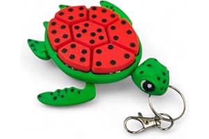ZZ LIFE Turtle Fidget Clickers - Fruit Series Desktop and Keychains - Sensory Figures, Mechanical Keys - Autism, ADHD, Stress, Anxiety Relief (Watermelon)