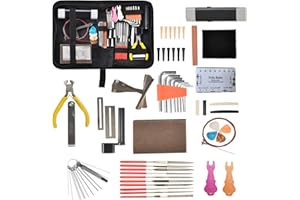 ULUMAC 74PCS Guitar Tools Kit, Professional Guitar Setup Repair Maintenance Adjustments Cleaning Tool Kit, Guitar Accessories Gift for for Acoustic Guitar, Electric Guitar, Ukulele, Bass, Banjo, GAT-188