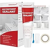 Globalcom Advanced Silicone Caulk for Kitchen & Bathroom Waterproof Silicone Sealant for Interior and Exterior Use, Stronger 